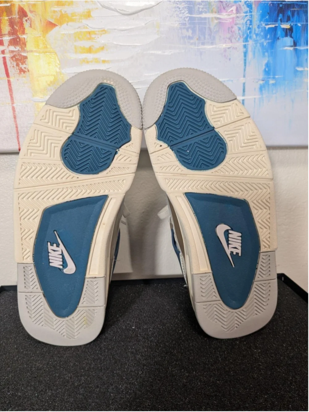 Nike Air Jordan 4 Shoes Womens Size 6.5 Blue Tan Colorblock Sneakers DH6927-111